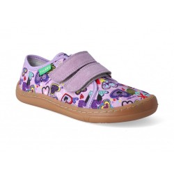 Detské plátené barefoot topánky Froddo G1700283-2 lilac