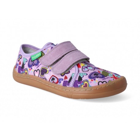 Detské plátené barefoot topánky Froddo G1700283-2 lilac