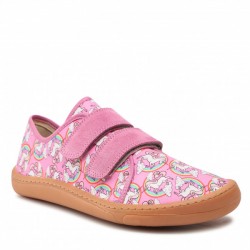 Detské plátené barefoot topánky Froddo G1700310-6 - pink